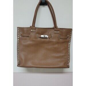 Vittoria Pacini Women’s Lamb Leather Tote Shoulder Bag Cognac Brown w/ Strap